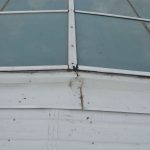 Leaking junction between toughened glass and metal sheet